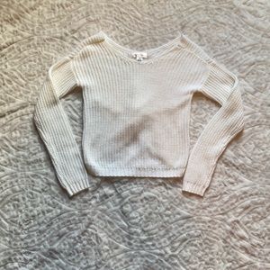 Girls white farm white cropped sweater